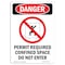 Signmission OSHA Danger Sign, 10" Height, Rigid Plastic, Portrait Permit Required, Portrait, V-2171 OS-DS-P-710-V-2171 - alternate 1